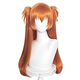 コスプレウィッグ ネット付き EVA 惣流・アスカ・ラングレー オレンジ 耐熱 ウィッグ かつら wig