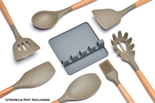 image for Silicone Multiple Utensil Rest with Drip Pad, Utensil Holder for Stove