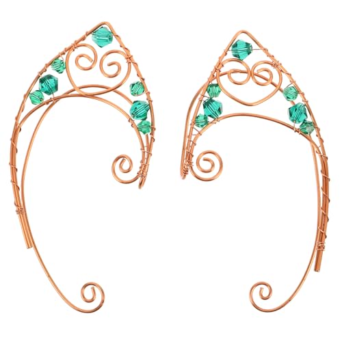 Pendientes de aro de hada BESPORTBLE en color verde para disfraces de Halloween y cosplay