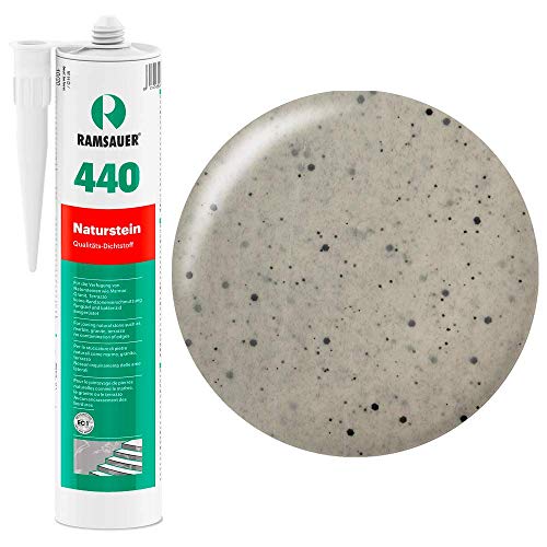 Preisvergleich Produktbild Ramsauer 440 Naturstein 1K Silikon Dichtstoff 310ml Kartusche (Distelgrau strukturiert)