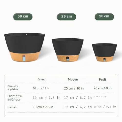Pot de fleurs suspendu avec niveau d'eau visible et drainage ZMTECH - 7