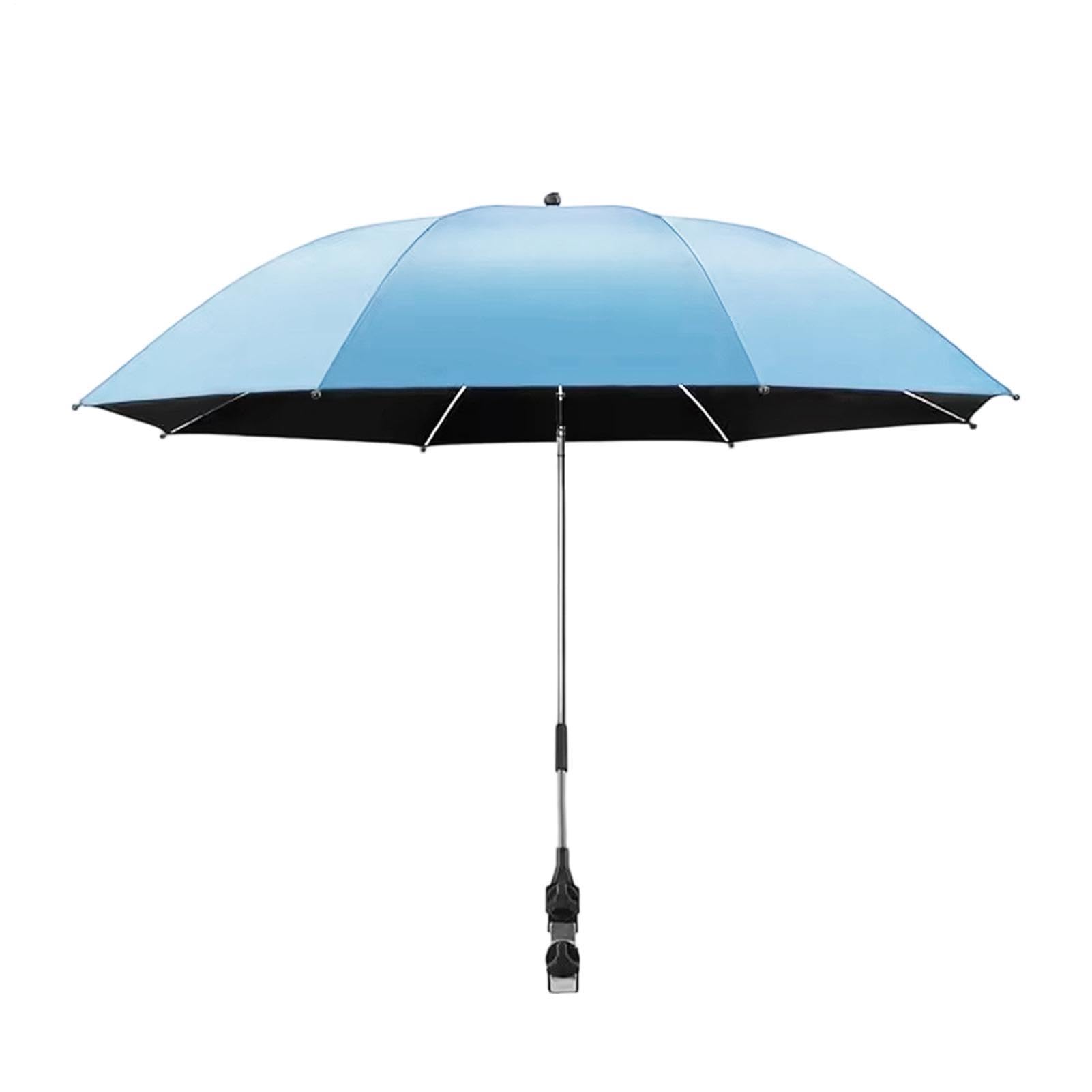 Ombrello da campeggio con clip, 360 gradi, regolabile, pieghevole, accessorio di protezione, dispositivo antivento versatile per pesca, patio, sedia a rotelle, giardino, cortile, piscina