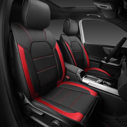 image for CAR PASS 5 Seats Leather Car Seat Covers, Sideless Car Seat Protectors