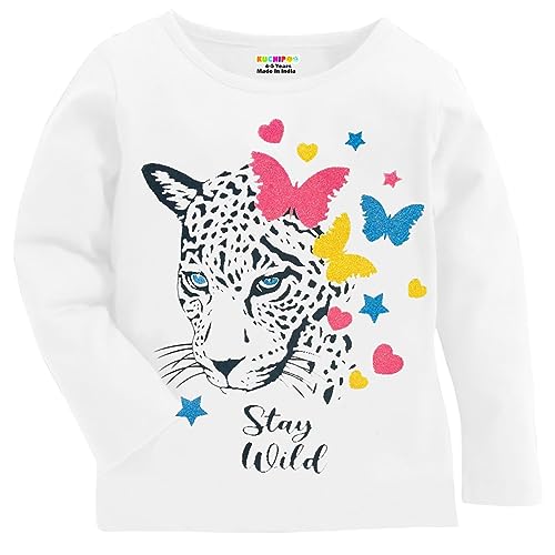 Image of Kuchipoo Girls Full Sleeves Regular Fit Cotton T-Shirt