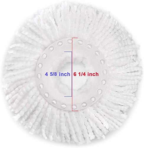 3 Pack Spin Mop Replacement Head For Hurrica, Mopnad, Cassabel And Other 360 Spin Mop Systems, Microfiber Spin Mop Refills (3Pc-White) #TOP2