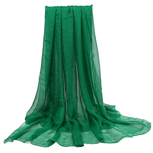 Gemini_mall® Chiffon-Schal, lang, einfarbig, weich, für Braut/Abend/Sommer, Strandschal, schöne Farben Gr. One size, grün Cover