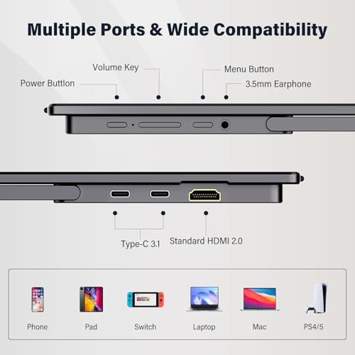 Image of InnoView 15.6-Inch Portable Monitor, 120Hz 2K QHD, USB-C /HDMI, Travel Monitor for Laptop MacBook /Switch /PS5 /Xbox (Adapter Not Included)