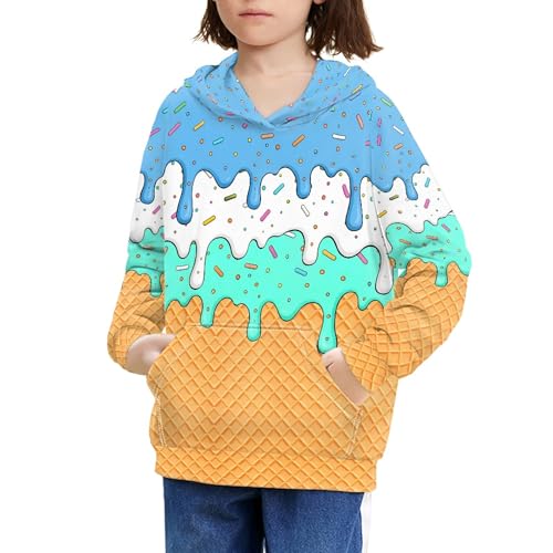 Image of Coloranimal Unisex Girls and Boys Long Sleeve Hoodies Hoody Athletic Pullover Sweatshirts Tops Age 6-16year