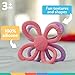 Nuby Fun Loops Teether - Flower-Shaped Infant Teething Toy for Babies - 3+ Months - Pink and Purple