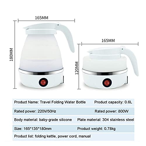Tetera eléctrica mini plegable 800W silicona portátil miniatura 6