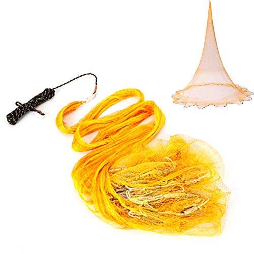 FlyHero Hand Cast Fishing Net Spin Network Easy Throw Bait Nylon Mesh 0.39''10.5FT