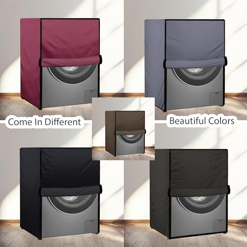 Image of Waterproof & Dustproof Top Front Load Washing Machine Cover for 6 kg 6.5 kg 7kg & 7.5 kg Compatible for IFB LG Samsung Whirlpool Bosch Haier | Siemensfor with Pipe Holes (Maroon)