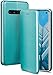 Produktbild ONEFLOW Handyhülle kompatibel mit Samsung Galaxy S10 - Hülle klappbar, Handytasche mit Kartenfach, Flip Case Call Funktion, Leder Optik Klapphülle mit Silikon Bumper, Mint Blau