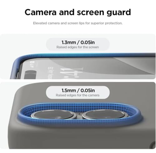Image of Premium Liquid Silicone Case for iPhone 16 Plus - Slim Full Body Protective Back Cover with Soft Microfiber Lining, Anti-Slip Grip Scratch Resistant Phone Case (Dark-Grey)
