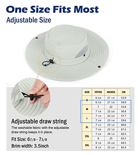 Wmcaps Upf 50+ Sun Protection Hat For Mens Womens, Wide Brim Waterproof Bucket Hat For Fishing, Hiking, Garden,Yard Outdoor Work Light Grey #TOP4