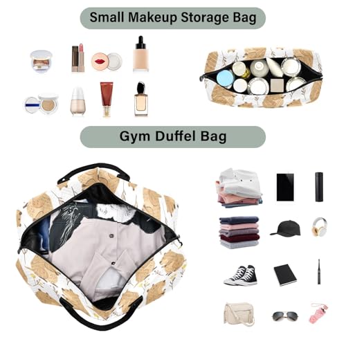 Cute Capybara Yellow Floral Travel Duffle Bag,Large Weekender Travel Bag for Women Men Waterproof Luggage Bag with Trolley Sleeve,Airplane Travel Essentials for Flying4