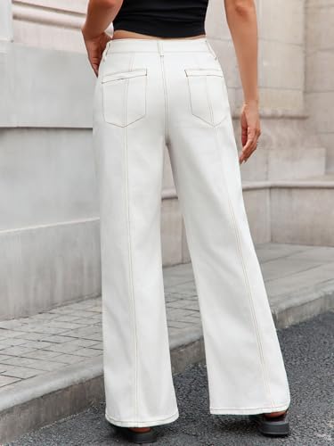 Womens High Waisted Wide Leg Jeans Trendy Baggy Stretchy Loose Straight Leg High-Rise Denim Pants 20253