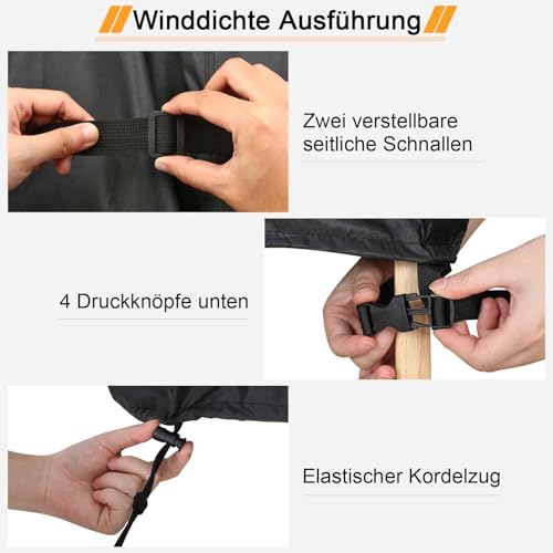 Ezilif Gartenstuhl Abdeckung 420D Oxford 70x90x80/120cm, Schutzhülle Wasserdicht Winddicht Anti-UV Staubdicht Winterfest, Gartenstühle Schutzhülle Reißfest, Balkonmöbel Abdeckung mit Beutel