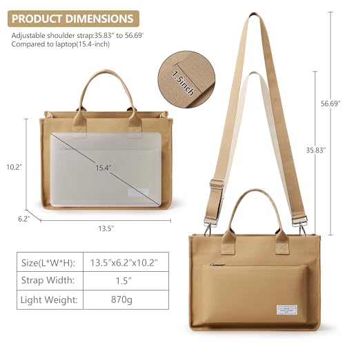 Sacs fourre-tout de travail Fancy Forest pour femmes avec compartiments, grand sac à bandoulière en toile avec fermeture éclair pour université, voyage, Bible, Medium – vue 4