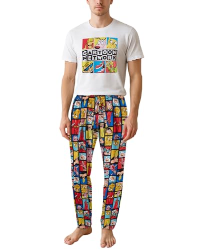 Mens Pajama Set - 2 Piece SpongeBob SquarePants, Snoopy, Rick and Morty, Scooby-Doo, Cartoon Network, South Park