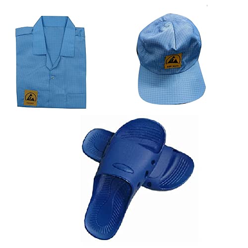 Aadvay EnterprisesAadvay Enterprises ESD Apron, ESD Slipper, ESD Cap Blue combo set