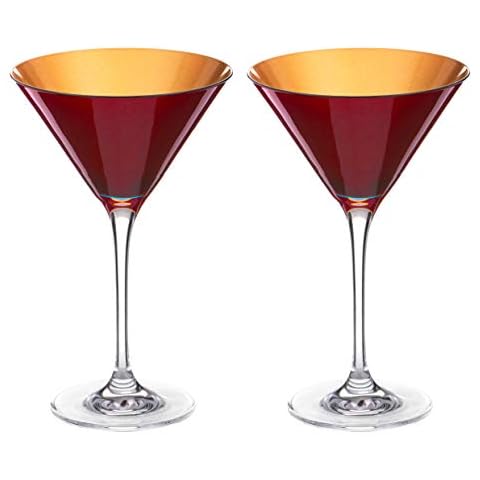 DIAMANTE Oro Rojo Martini Gafas Cover