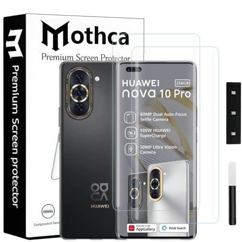 Image of Mothca Curved UV Tempered Glass Screen Protector for Huawei Nova 10 Pro | Transparent | Pack of 2 | Borderless Full Screen Coverage with UV Installation Kit