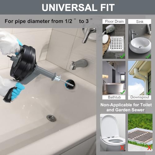 Image of Drain Auger, Clog Remover with Drill Adapter, 25 Feet Flexible Plumbing Snake Use Manually or Powered for Kitchen,Bathrom and Shower Sink, Comes with Gloves(Gray)
