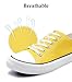 Canvas Shoes for Women Casual Low Top Sneakers, Womens Fashion Classic Lace Up Walking Shoes for Everyday Wear Yellow