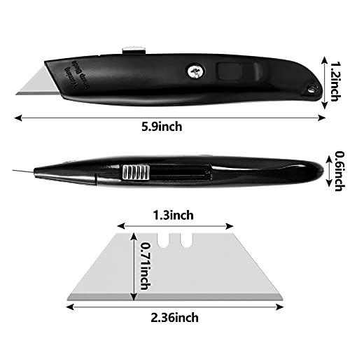 Image of DIYSELF 4 Pack Box Cutters Retractable Utility Knife, Black
