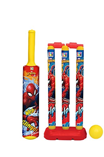 Vihana Enterprise Spideraman Plastic Cricket Set with Stump,Ball and Bat Kit
