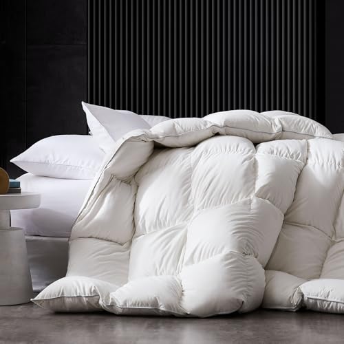 Homelysian Feather Down Comforter Queen Size,White Queen Comforter Only, Extra Fluffy Duvet Comforter cover