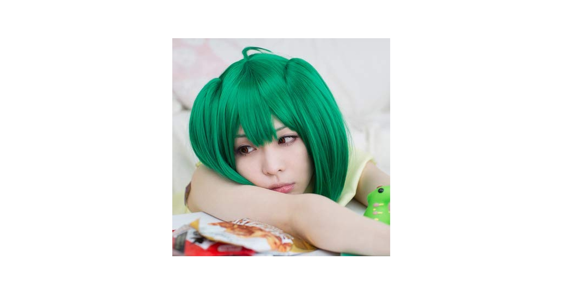 【即購入可】マクロスF ランカ・リー コスプレウィッグ マクロスF Macross Frontier ランカ·リー ver3 グリーン 50cm