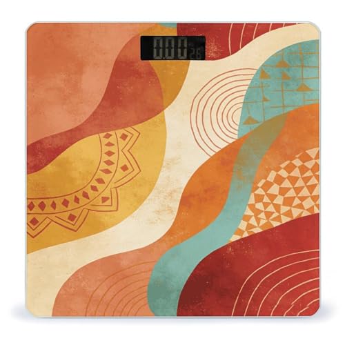 Báscula digital Boho Abstract para baño 400 lb capacidad miniatura 1
