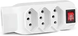 Adaptador L Multilaser De Energia Novo Padrão 4 Tomadas - WI246, Branco