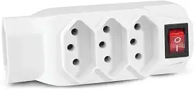 Adaptador L Multilaser De Energia Novo Padrão 4 Tomadas - WI246, Branco