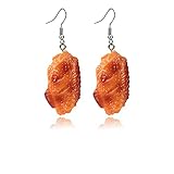 ONLYJUMP PVC Simulation Fried Chickens Food Dangle Earrings for Women Handmade Barbecue Food Resin Legs Wings Chicken Roasted Duck Funny Earrings Creative Jewelry (Wings 2)