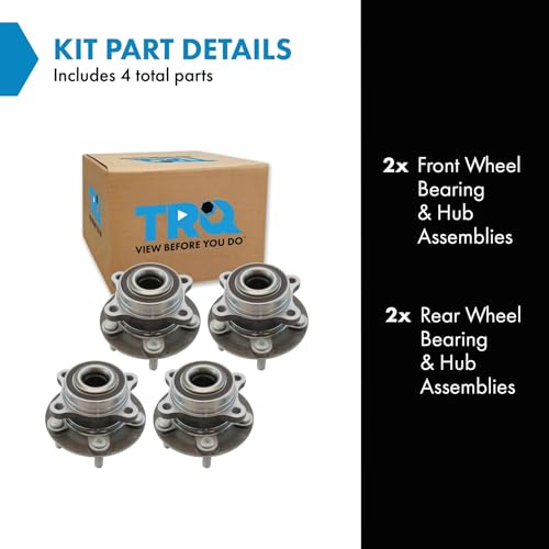 Image of TRQ 2 Piece Wheel Bearing & Hub Assembly Set Compatible with 2013-2020 Ford Fusion 2013-2015 Lincoln MKZ