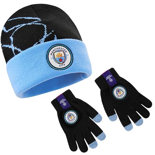 Manchester City F.C. Kids Winter Hat Beanie Set or Warm Scarf Teen Winter Accessories Warm and Cozy Gifts for Boys