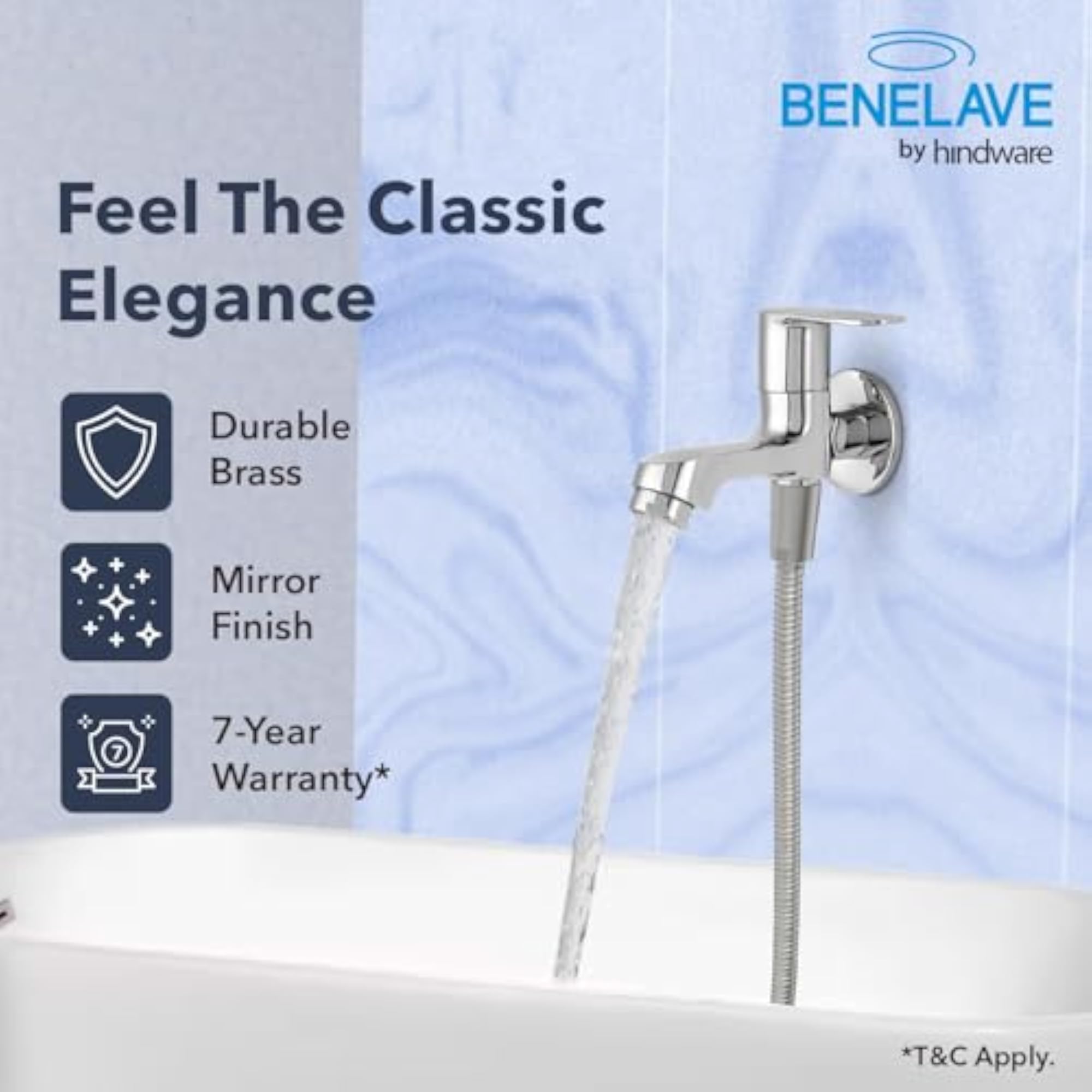 Benelave 2-in-1 Bib Tap for Bathroom, Brass Finish