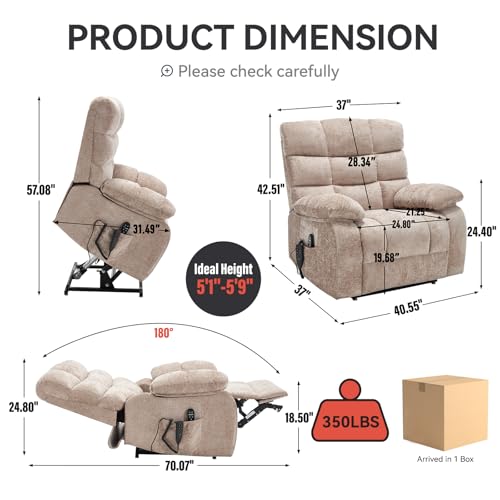 Sillón Plegable Chenille Beige miniatura 2