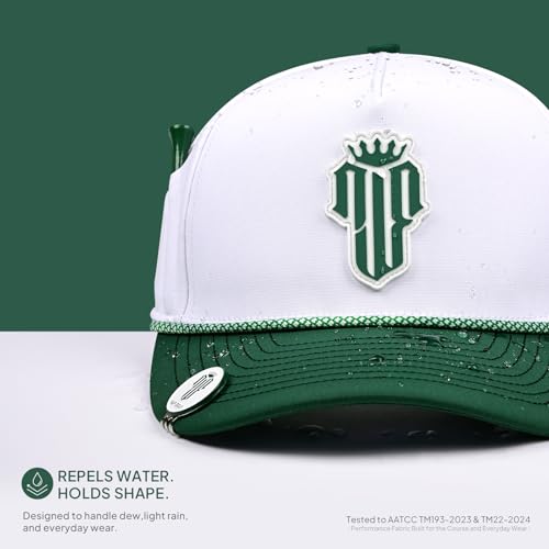 Image of Men's Golf Hat with Tee Holder & Magnetic Ball Marker | Breathable Performance Golfing Hat for Men | Water-Resistant Rope Golf Cap | Moisture-Wicking Snapback Golfing Hats