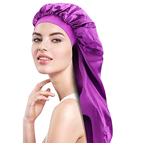 Braid Bonnet For Sleeping Long Hair Women Silk Shower Cap Satin Bonnet