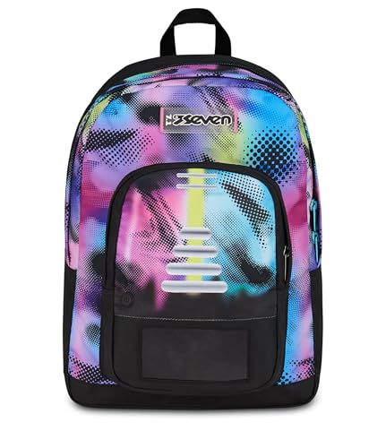 Seven Zaino Scuola Freethink Write Down, Viola, Doppio Scomparto Con Tasca per PC e Tasca per Borraccia, Capienza 34 litri, Scuole Medie e Superiori, Per Ragazzo e Ragazza