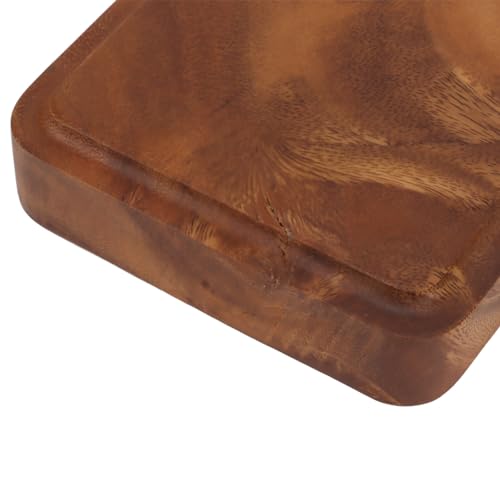 Yuecoom Prato de frutas de nogueira, bandeja de servir de madeira elegante texturizada prato de nogu