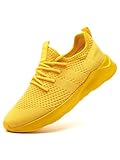 WYGRQBN Women's Shoes Walking Lightweight Tennis Fashion Sneakers Sports Workout Gym Shoes for Running Yellow US Size 10
