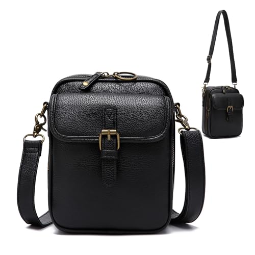 Crossbody Leather Bag for women, Vintage Messenger Bag, Large Capacity Shoulder Bags Anti Theft Sling Bag