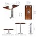 RV Table, Multi-Functional Foldable Car Desk, Height Adjustable RV FoldingTable, RV Dinette Desk Rectangular Wood Top, 2 Stainless Steel Drop-in Cup Holder(Brown)