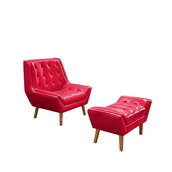 BESTSOON Sofa Chair Classic Leather Armchair With Foot Stool Ottoman For Living Room,Bedroom,Club,Office Multi-color Optional Living Room Bedroom Study Balcony Armchair - Image 6