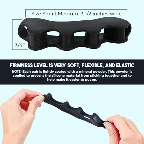 vyce primalstep toe separators - doctor recommended - supports foot discomfort from bunions amp plantar fasciitis - toe spacers for athletic mobility toe splay amp alignment - for men amp women sm